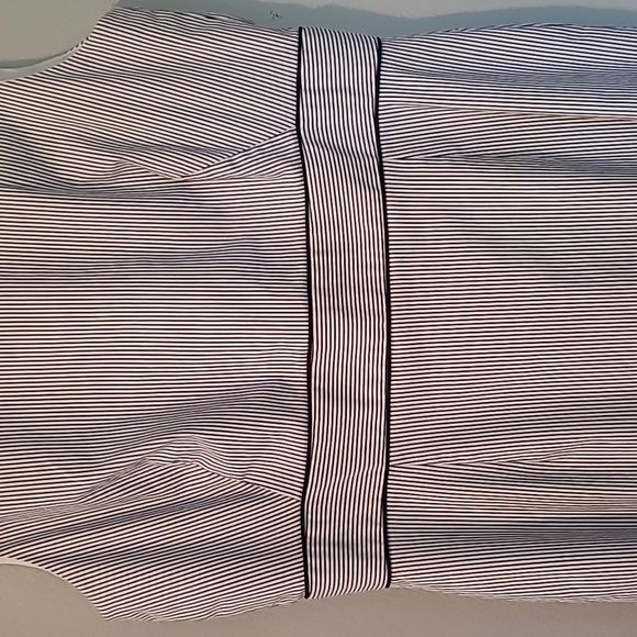 Alex Marie Navy Blue White Striped Sleeveless Cotton Blend Dress Sz 10 Nautical - Picture 4 of 13